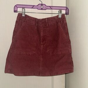American Eagle Maroon Corduroy Mini Skirt